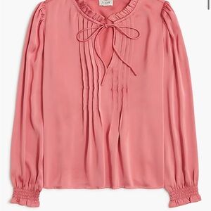 J. Crew Coral Blouse with Pleated Front